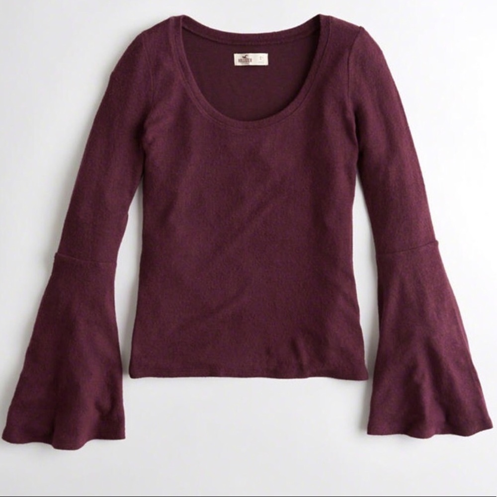 Purple hollister shirt with bell sleeves